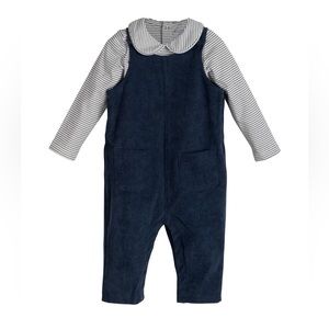 Maison Me | navy corduroy overalls